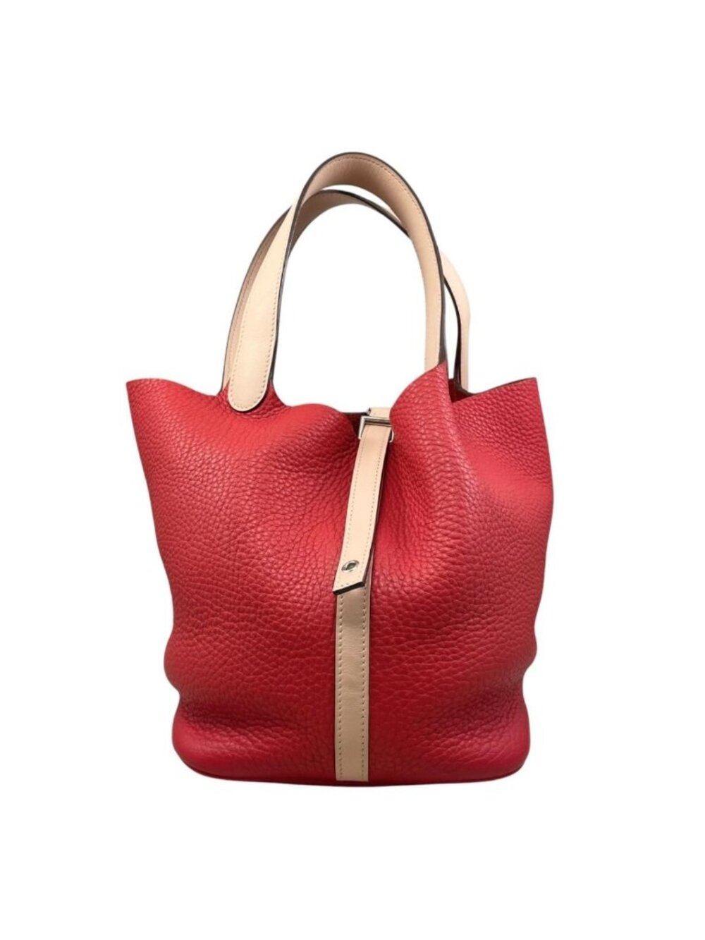 Hermes Handbag Picotin Lock Touch MM Taurillon Clemence Swift Rouge Tomato Rose